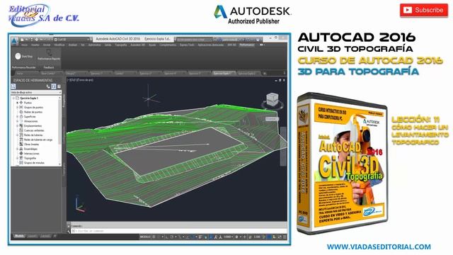 AutoCAD Civil 3D 2016 Curso | Tutorial Topografía: Lección 11 смотреть онлайн
