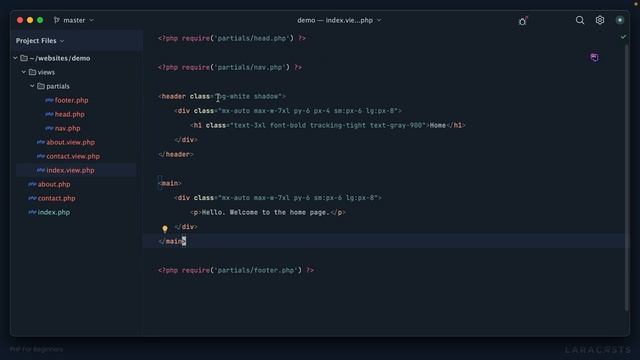 PHP For Beginners, Ep 13 - Partials смотреть онлайн