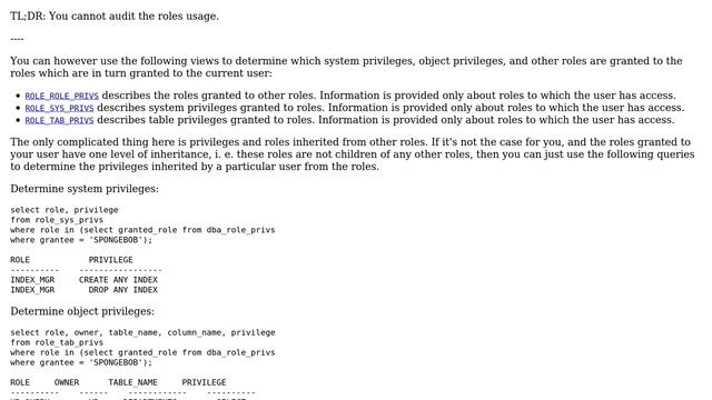 Databases: Role audit in Oracle 10g смотреть онлайн