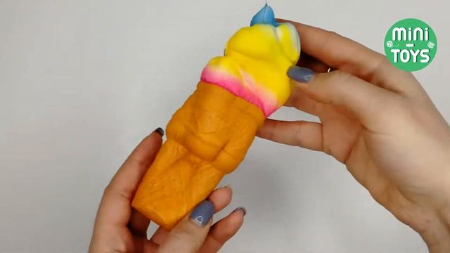 Сквиши "Мороженое рожок радужный" брелок смотреть онлайн