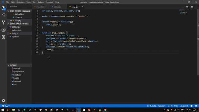 JavaScript | Аудио визуализация + исходники смотреть онлайн