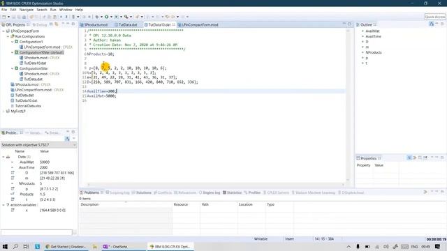 CPLEX OPL Tutorial 04 - Reading Data From .dat File смотреть онлайн