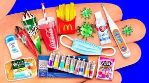 14 НАСТОЯЩИХ РЕАЛИСТИЧНЫХ МИНИАТЮРНЫХ ПОДЕЛОК ЕДЫ И НАПИТКОВ ДЛЯ КУКОЛЬНОГО ДОМИКА БАРБИ