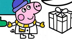 Peppa Pig Christmas Coloring Book Pages for Kids Свинка Пеппа Рождество Раскраски для Детей