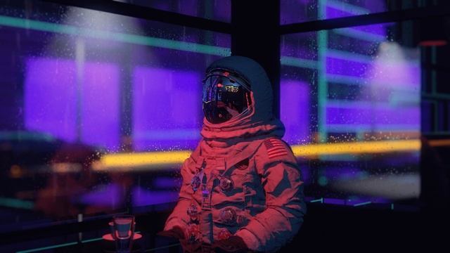 Space Man Coffee Break 4K ( Wallpaper - GIF ) смотреть онлайн