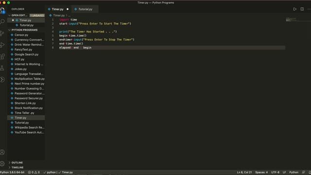 StopWatch / Timer Using Python - Simple Tutorial смотреть онлайн