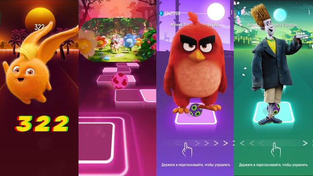 Sunny Bunnies 🆚 Johnny 🆚 Angry Birds 🆚 Hotel Transylvania | Tiles Hop EDM Rush смотреть онлайн
