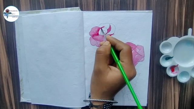 How to draw beautiful rose with watercolor tubes for beginners|| Rose drawing || смотреть онлайн