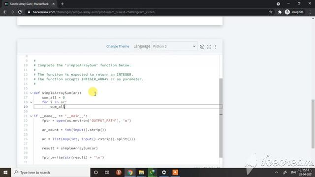 #2 Simple Array Sum | Problem Solving | Hackerrank | Python смотреть онлайн