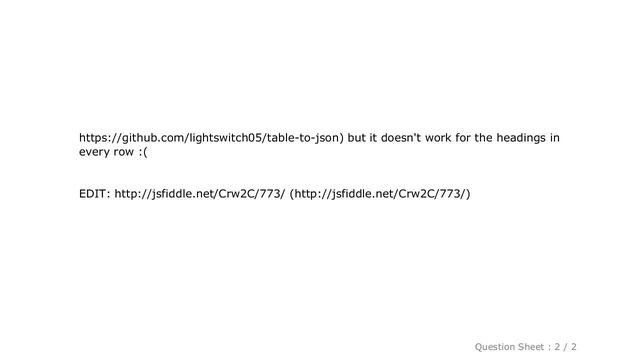 HTML : Convert table HTML to JSON смотреть онлайн