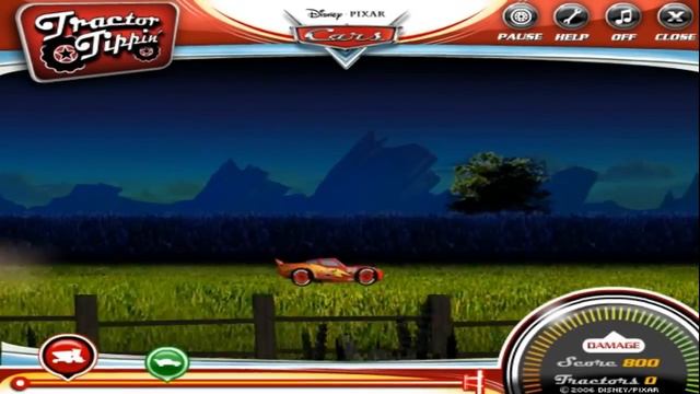 TRACTOR TIPPING Lightning McQueen Run (videogame Of The Film Cars)