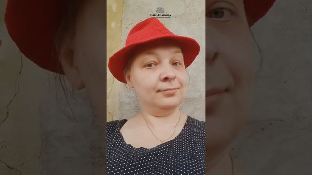 Вязаная крючком шляпа Федора , или ковбойская. хлопок без рафии смотреть онлайн