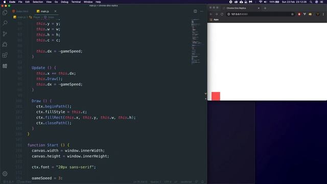 Chrome Dino Replica Game in JavaScript | HTML5 Canvas Tutorial смотреть онлайн