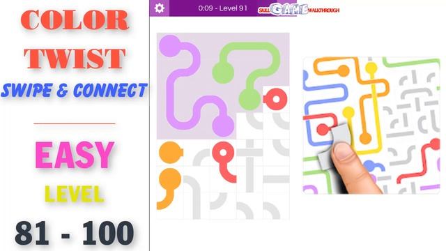 Color Twist Swipe & Connect | EASY | Level 81 - 100 Walkthrough | SkillGameWalkthrough смотреть онлайн