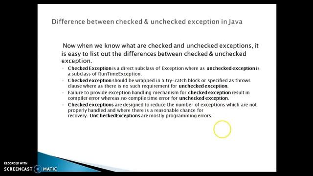 Checked and Unchecked Exception in Java | Usage of checked exception смотреть онлайн