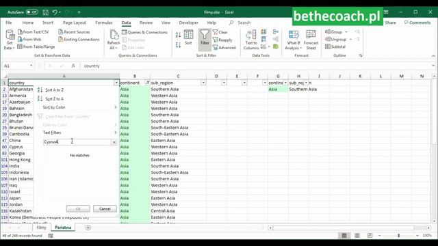 Kurs Excel #7 Filtrowanie danych w Excelu смотреть онлайн