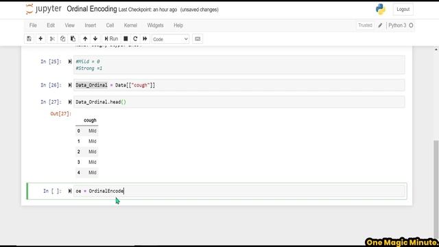 What is Ordinal Encoding ??? | Python | ML | Jupyter Notebook | One Magic Minute смотреть онлайн