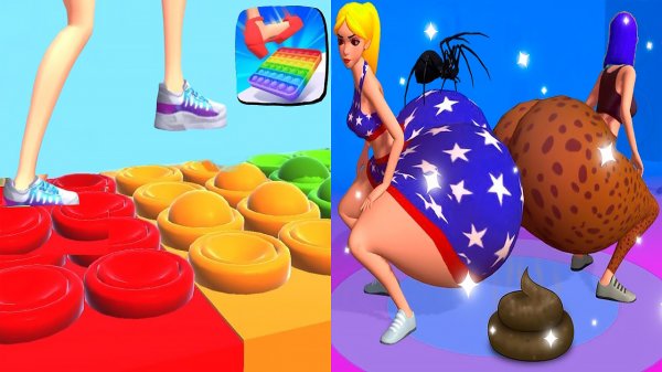 Мобильные игры Tippy Toe и Butt Run 3D прохождение, геймплей и новые уровни для Android и iOS