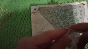 Скатерть крючком, 1-11ряд филейное вязание.