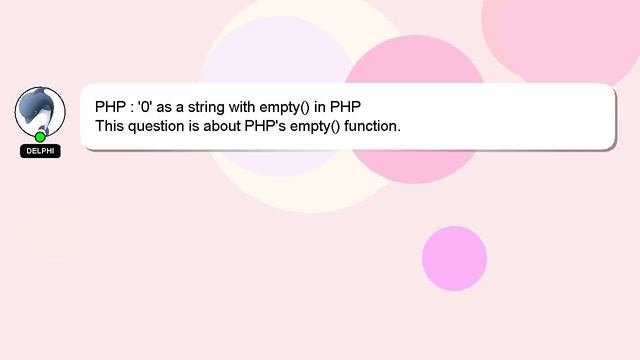 PHP : '0' as a string with empty() in PHP смотреть онлайн