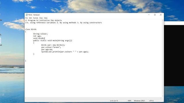 10092021 initialising an object in Java смотреть онлайн