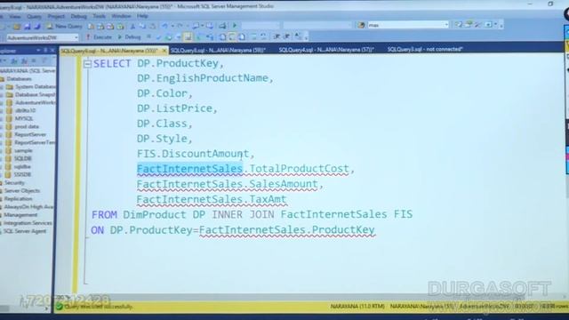 Sql Server tutorial || onlinetraining|| Alias Name Part - 2 by Narayana смотреть онлайн