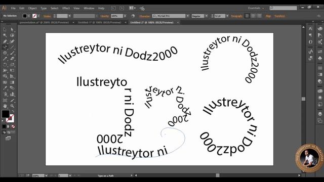 text wrapping and setting type into path in Adobe illustrator CC 2015 (Tagalog Tutorials) смотреть онлайн