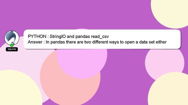PYTHON : StringIO and pandas read_csv смотреть онлайн