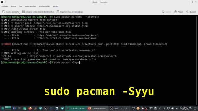 Reiniciar MIRRORS o Replicas en MANJARO LINUX para mejorar la VELOCIDAD [pacman-mirrors] [V220] смотреть онлайн