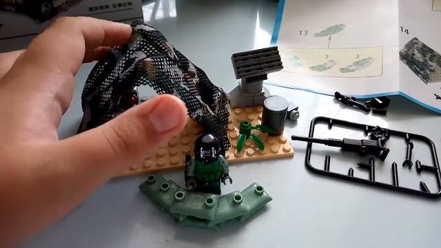 Обзор набора Лего. База (палатка). Минифигурка военного. смотреть онлайн