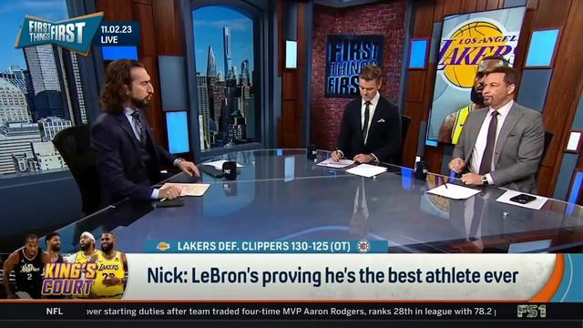First Things First | Nick react to Lakers def. Clippers 130-125 on LeBron crazy buzzer-beater смотреть онлайн