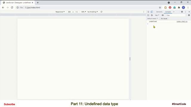 Undefined data type in JavaScript | Part 11 | JavaScript | #SmartCode смотреть онлайн