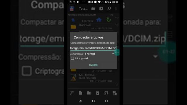 Compactar arquivos da câmera com o app Total Commander para Android. смотреть онлайн