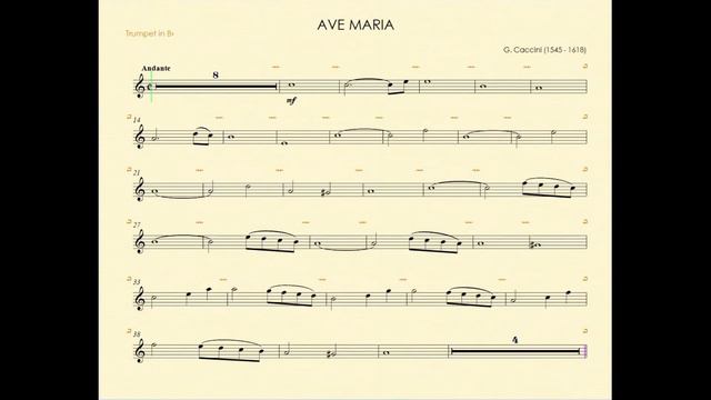 G. Caccini - Ave Maria - Piano Backing track for trumpet Bb metronom смотреть онлайн