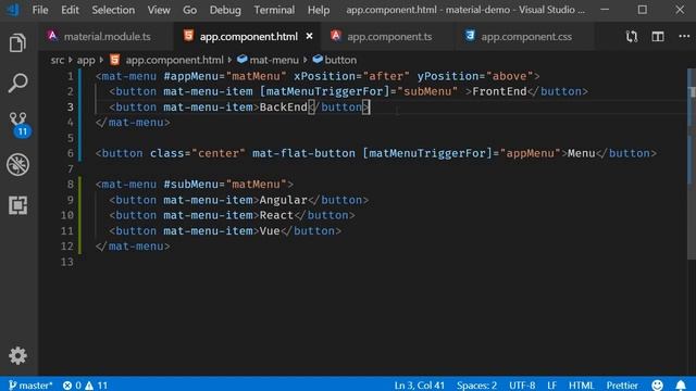 Angular Material Tutorial - 12 - Menu смотреть онлайн