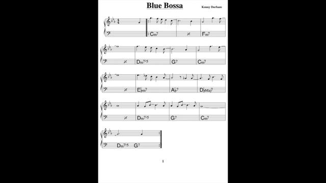 Blue Bossa- Bass And Drum Backing Track- 80bpm