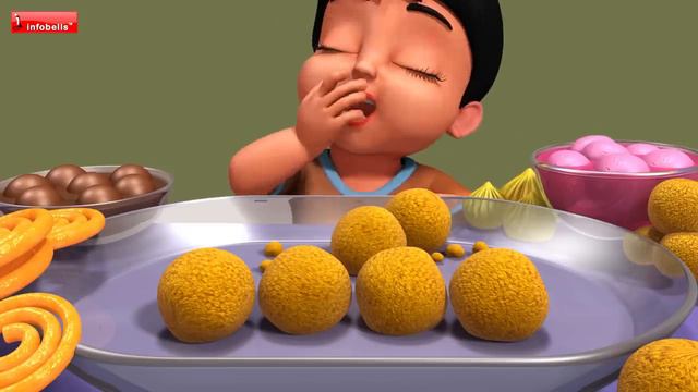 Gundrani Gundrati Laddu | Telugu Rhymes For Children | Infobells