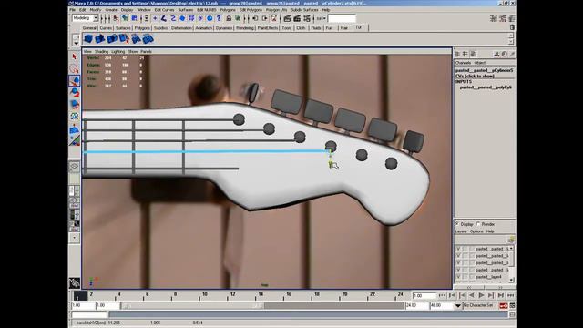 Maya 3d : The Fender Stratocaster Electric Guitar Modeling Part 13 смотреть онлайн