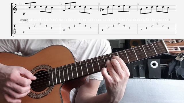 Joe Satriani - Tears In The Rain on classical guitar - Tabs смотреть онлайн