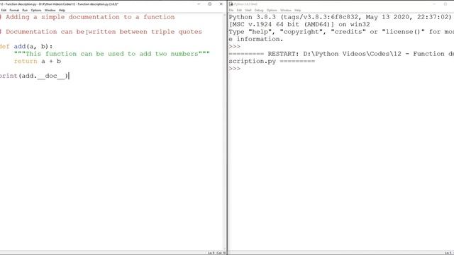 In Python, you can put Description of a Function смотреть онлайн