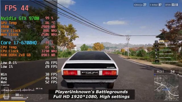 Nvidia GTX 970M 3Gb (Laptop) PUBG fps test смотреть онлайн