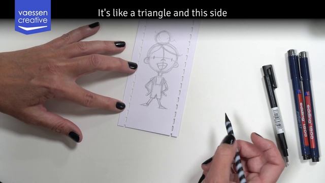 DIY: Cartoon Girl Drawing by Karin Luttenberg (Paperfuel & Vaessen Creative) смотреть онлайн