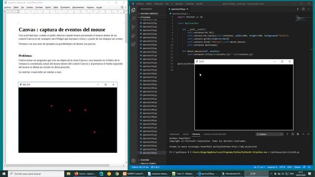 tkinter: control Canvas y la captura de eventos del mouse - 1 смотреть онлайн