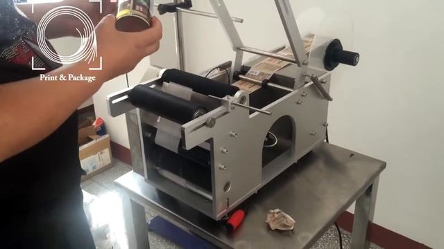 Этикеровочная машина для круглых банок, бутылок для самоклеющейся этикетки смотреть онлайн