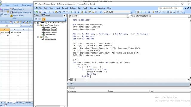 Print Prime Numbers Using VBA, User Input and Get Prime Numbers смотреть онлайн