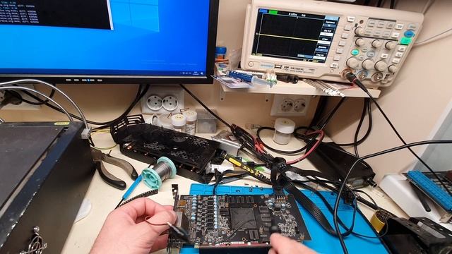 Часть4 - XFX RX-580 P8D Работа Системы питания видеокарты без GPU и памяти. смотреть онлайн