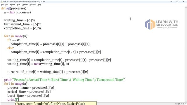 SYBSC-CS OS Practical 5 || Non-Preemptive scheduling algorithm || Python Programming смотреть онлайн
