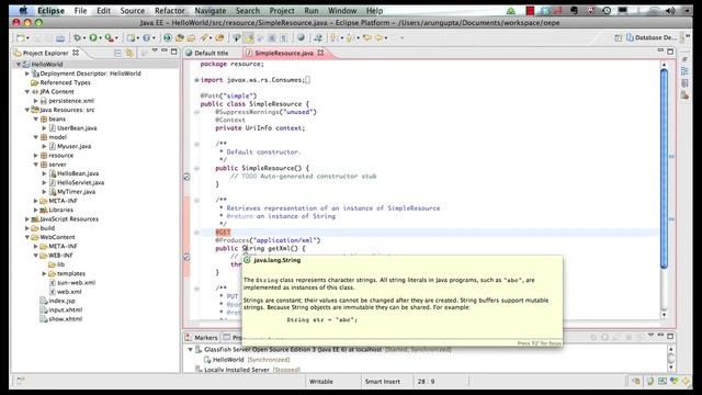 RESTful Web services using JAX-RS: Java EE 6 & GlassFish 3 using Eclipse (Part 5 of 5) смотреть онлайн