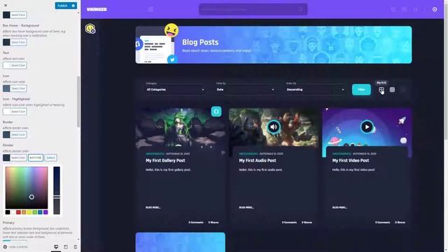 Changing Colors - Theme Customizer - Vikinger - WordPress & BuddyPress Social Community смотреть онлайн