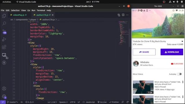 YouTube Go Clone made with React Native смотреть онлайн